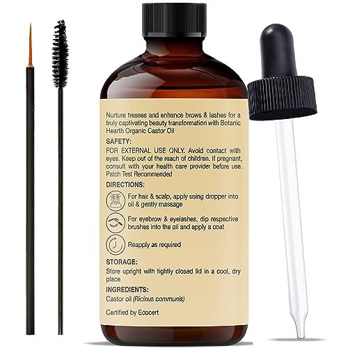 Botanic Hearth Castor Oil | USDA Certified Organic |100% Pure & Hexane Free | Cold Pressed | Growth Botanic HearthAu supplements