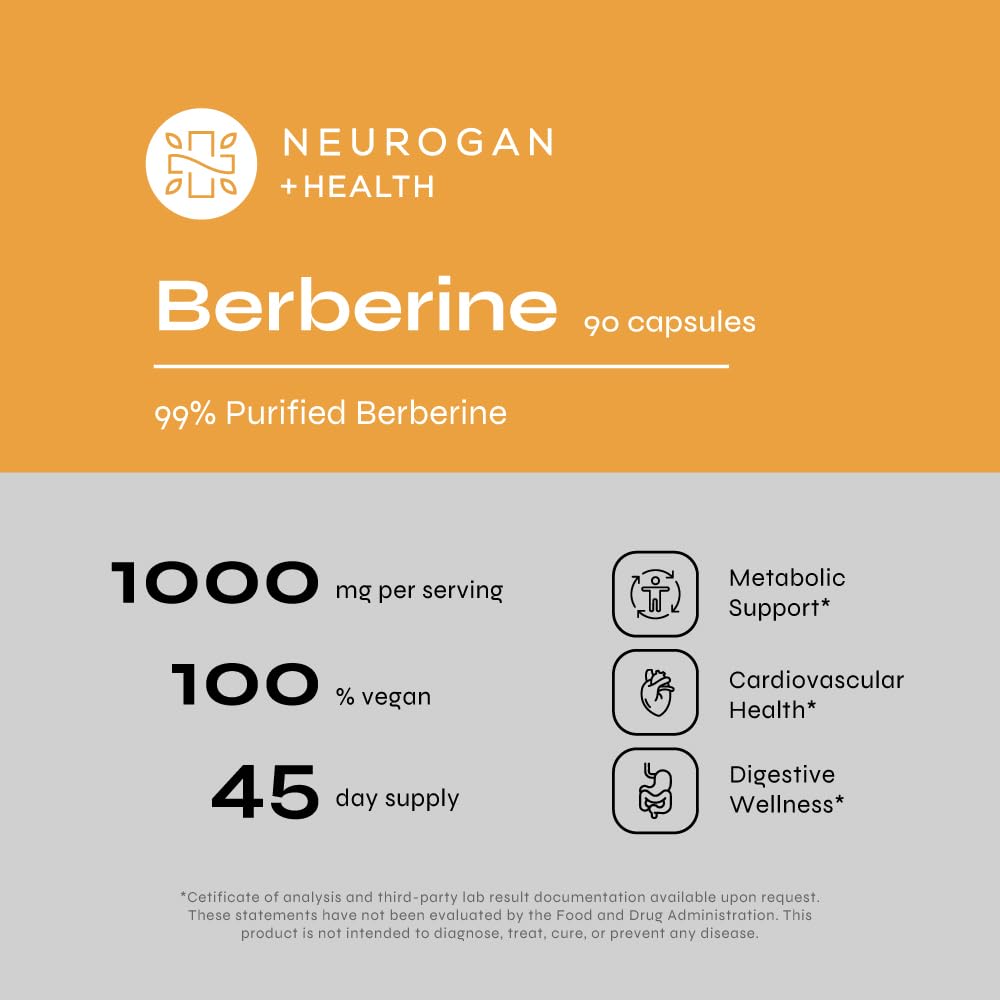 Neurogan Berberine Supplement Capsules, Weight Management Support - 45,000MG Natural NeuroganUS supplements