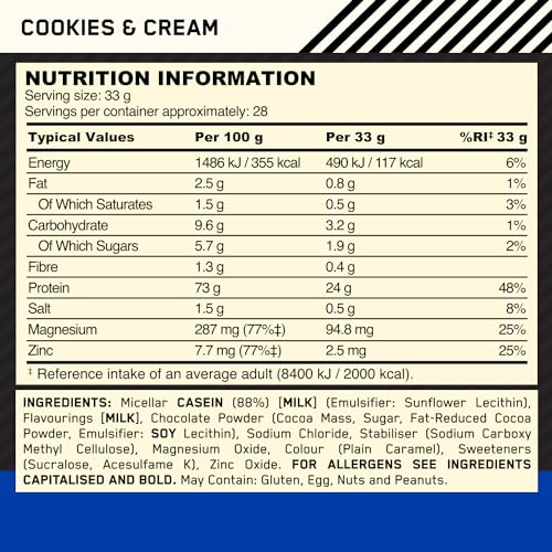Optimum Nutrition Gold Standard 100% Casein Slow Digesting Protein Powder with Zinc Optimum NutritionUS supplements