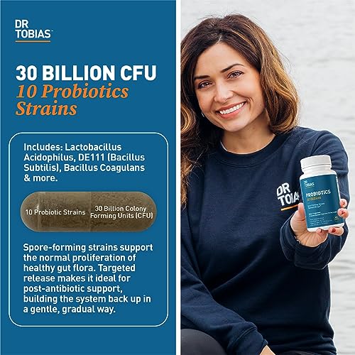 Dr. Tobias Probiotics 30 Billion, 10 Strains, 30 Billion CFU's, Targeted Release Probiotics Dr. TobiasUS supplements