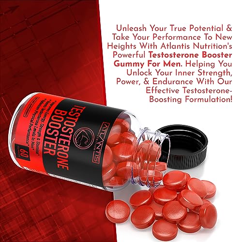 Testosterone Booster For Men Gummies - Enhances Strength & Stamina - Optimizes Physical Atlantis NutritionUS supplements