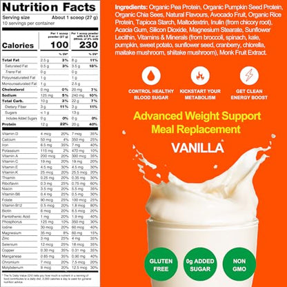 Metavo Advanced Weight Support Meal Replacement Vanilla MetavoUS supplements