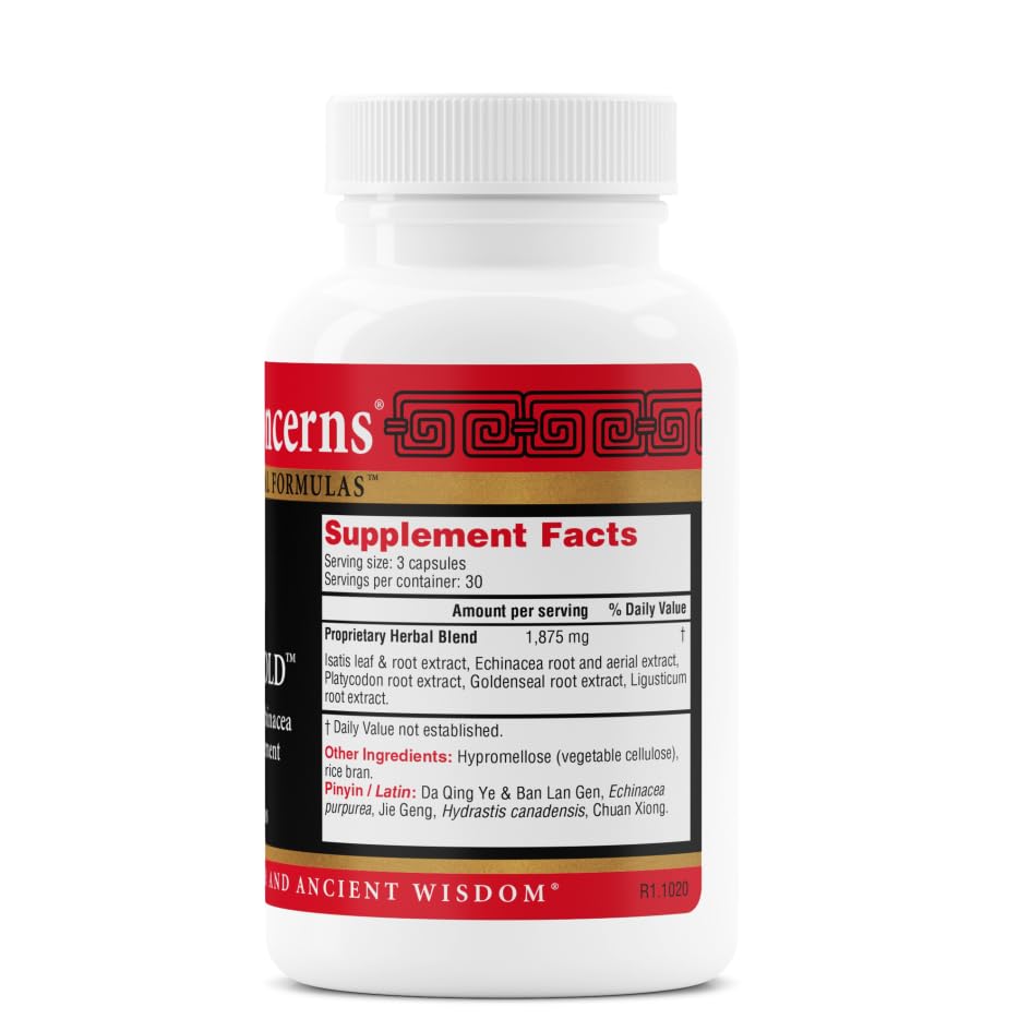 Health Concerns Isatis Gold - Immune System Support & Respiratory Tract Supplements - Echinacea, Platycodon, Goldenseal & Ligusticum Root Extract - 90 Capsules Health ConcernsAu supplements