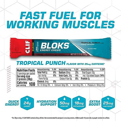 CLIF BLOKS - Energy Chews - Variety Pack - Non-GMO - Plant Based Clif BarUS supplements