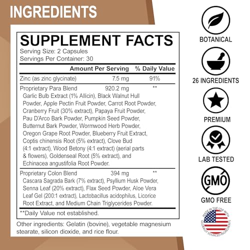 Colon Cleanse Pills Body Detox - Intestinal Guard Cleanser for Stomach - Natural Weight DR. BOUS supplements