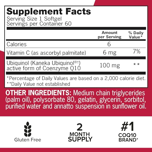 Qunol Ubiquinol CoQ10 100mg Softgels, Qunol Mega Ubiquinol 100mg - Superior Absorpti QunolUS supplements