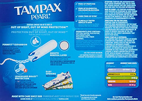 Tampax Pearl Unscented Super Absorbency Tampons, 96 Count TampaxAu supplements