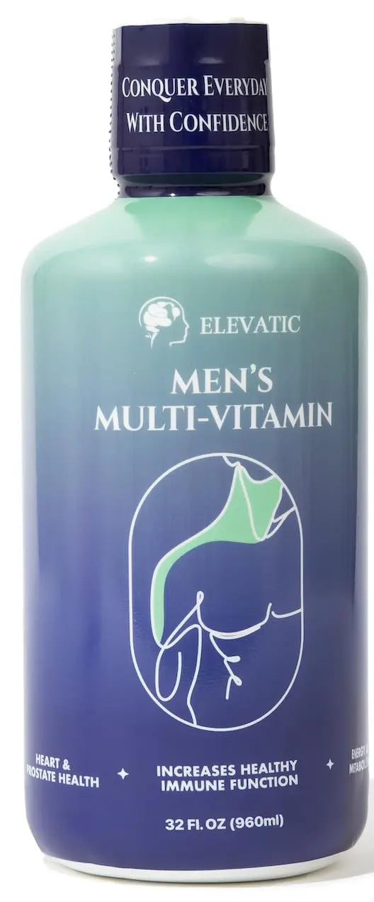 Elevatic Multivitamin for Men | 32 Fl.oz (960ml) | Superior Tasting | All Natural | Energy Booster Liquid Multivitamin ElevaticAu supplements