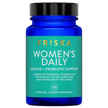 FRISKA Women’s Daily Digestive Enzyme and Probiotics Supplement, Advanced Natural Support for Female Digestive Health, Fights Bloating, Eases Digestion