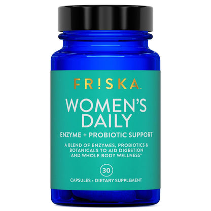 FRISKA Women’s Daily Digestive Enzyme and Probiotics Supplement, Advanced Natural Support for Female Digestive Health, Fights Bloating, Eases Digestion FR!SKAUS supplements