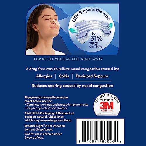 Breathe Right Nasal Strips | Extra Strength | Clear | For Sensitive Skin Breathe RightUS supplements