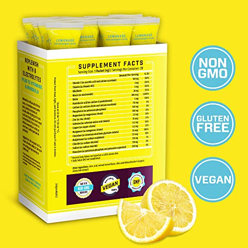 KEY NUTRIENTS Multivitamin Electrolytes Powder Packets - Refreshing Lemonade 40 Pack Hydration Packets - Travel Hydration Powder - No Sugar, No Calories, Gluten Free - Made in USA KEY NUTRIENTSAu supplements