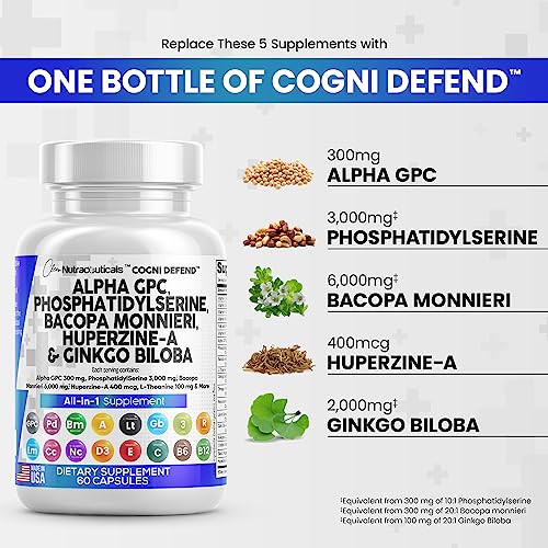 Alpha GPC Choline 300mg Phosphatidylserine 3000mg Bacopa Monnieri Clean NutraceuticalsUS supplements