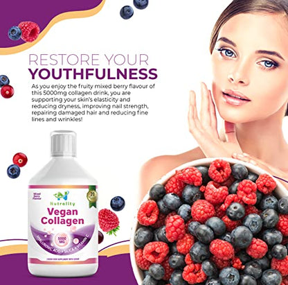 Nutrality Vegan Liquid Collagen | Premium-Grade 5000mg Hydrolyzed Collagen Peptides with Silica, Biotin NutralityUS supplements