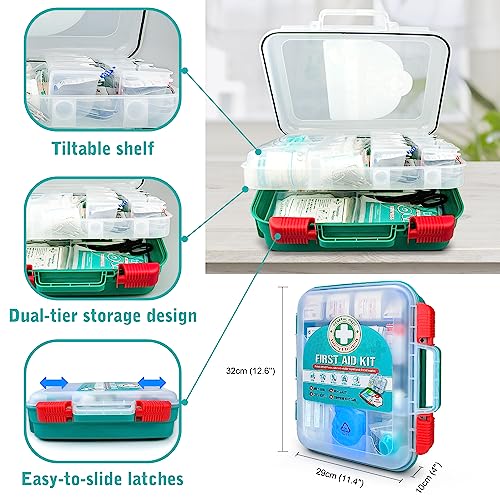 General Medi 420 Pieces Professional First Aid Kit - HardCase First Aid Box - Contains General MediUS supplements