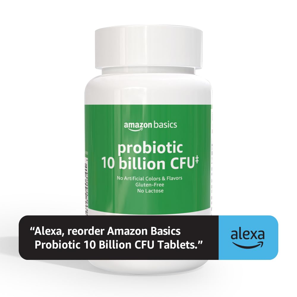 Amazon Basics Daily Probiotic, 10 Billion Active Cultures, Supporting Digestive and Intestinal Health, Capsule, 60 Count, Two Month Supply Amazon BasicsAu supplements