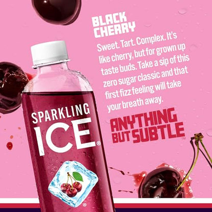Sparkling Ice, Black Cherry Sparkling Water, Zero Sugar Flavored Water, with Vitamins Sparkling ICEUS supplements