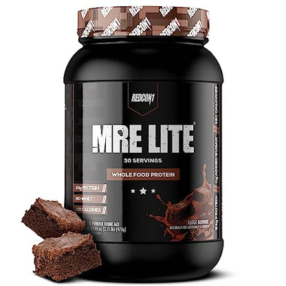 REDCON1 MRE Lite Whole Food Protein Powder, Fudge Brownie - Low Carb & Whey REDCON1US supplements