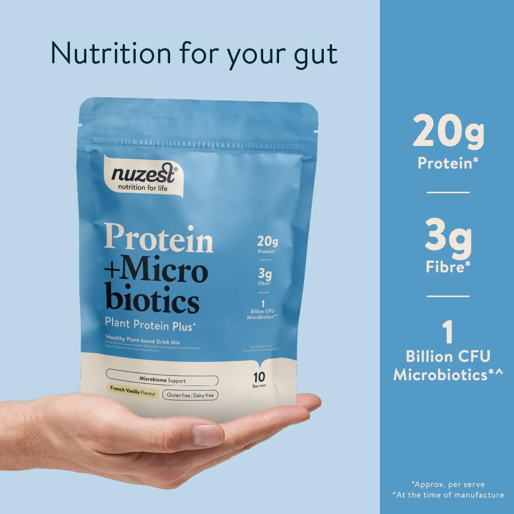 Nuzest - Protein + Microbiotics – Gut Health - Plant Protein Powder - French Vanilla, 300g (10 Servings) NuzestAu supplements