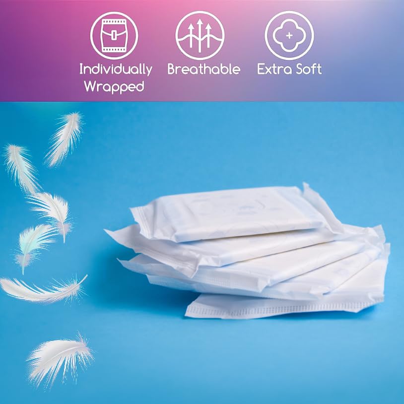 100 Bulk Pads with Wings Individually Wrapped for Women Homeless, Postpartum, Hospitals Trail makerAu supplements