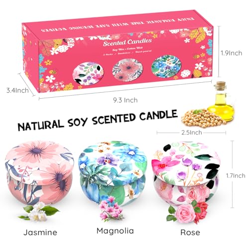 3 Pack Scented Candles Set for Christmas Thanksginving Gift, Relaxing Aromatherapy Candles Gift HenalerAu supplements