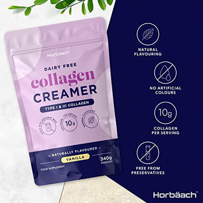 Collagen Creamer for Coffee | Vanilla Flavour | Type 1 & 3 Collagen Peptides HorbäachUS supplements