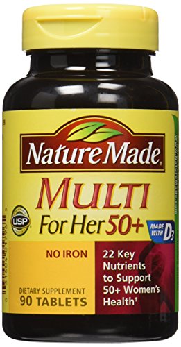 Nature Made Multi For Her 50+ Vitamin & Mineral Tabs, 90 ct (Pack of 2) Packaging May Nature MadeUS supplements