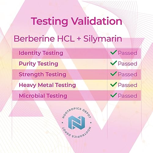 Nootropics Depot Berberine HCL + Silymarin Capsules | 500mg + 90mg | 180 Count Nootropics DepotAu supplements