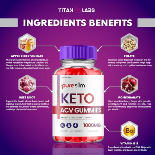 (3 Pack) Pure Slim Keto ACV Gummies, Pure Slim Keto ACV Advanced Weight Loss 1000 MG Titan LabsAu supplements
