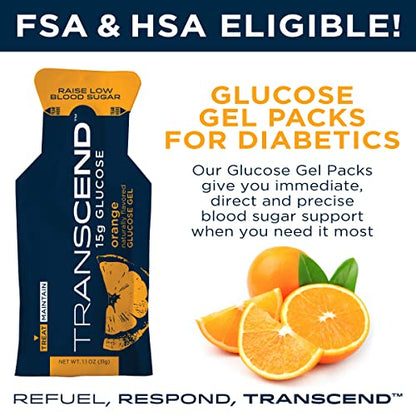 Transcend Glucose Gel Packs - Orange, 30 Pack (1.1oz each) - FSA/HSA TranscendUS supplements