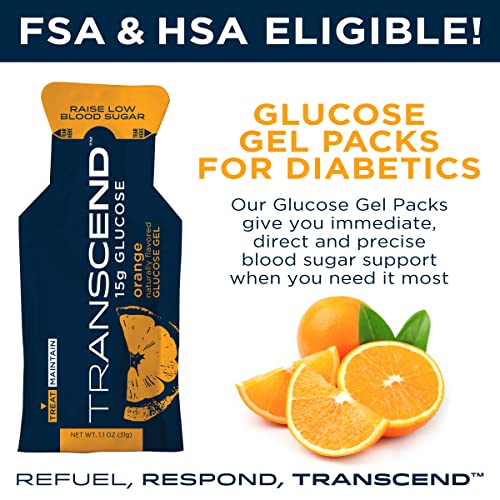 Transcend Glucose Gel Packs - Orange, 30 Pack (1.1oz each) - FSA/HSA TranscendAu supplements