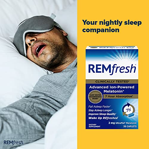 REMfresh 2mg Advanced Melatonin Sleep Aid Supplement (36 Caplets) REMfreshUS supplements