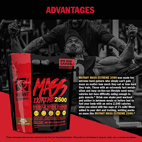 Mutant Mass Extreme Gainer Whey Protein Powder, Build Muscle Size & Strength with High-Density Clean Calories MutantAu supplements