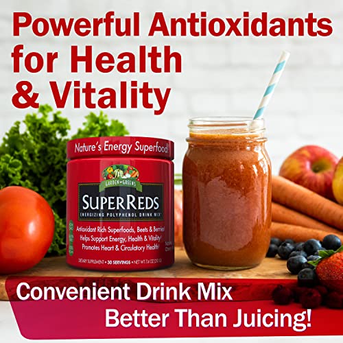 Garden Greens Super Reds Energizing Polyphenol Superfoods, Antioxidants, Powder Drink Garden GreensUS supplements