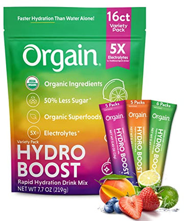 Orgain Organic Hydration Packets, Electrolytes Powder - Variety Pack Hydro OrgainUS supplements