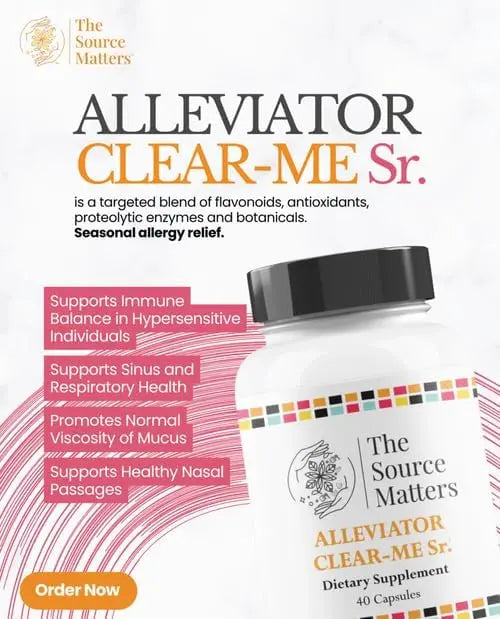 The Source Matters Alleviator Clear-ME SR Seasonal Allergy Relief and Immune Support | Quercetin, Bromelain, Stinging Nettles, NAC, and Vitamin C (40 Capsules) THE SOURCE MATTERSnz supplements
