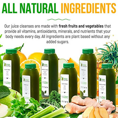 Raw Fountain 7 Day Green Juice Cleanse, All Natural Raw, Vegan Detox, Cold Pressed Raw FountainUS supplements
