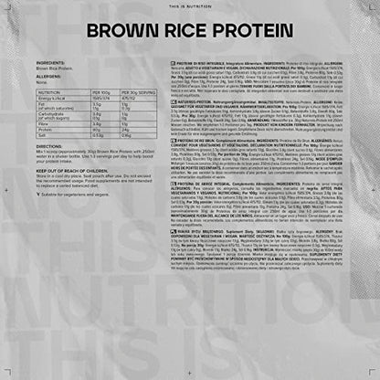 Bulk Brown Rice Protein Powder, Vegan Protein Shake, Unflavoured, 2.5 kg BulkUS supplements
