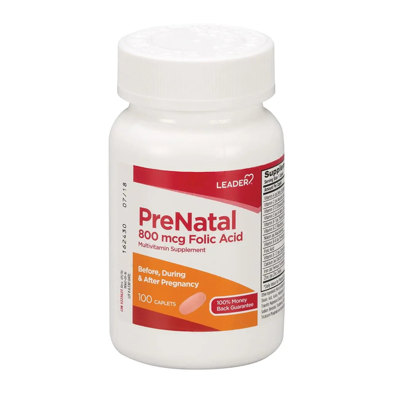 Leader Prenatal Multivitamin with 800mcg Folic Acid & Essential Nutrients for Healthy Pregnancy & Fetal Development, High Potency Vitamin LeaderAu supplements