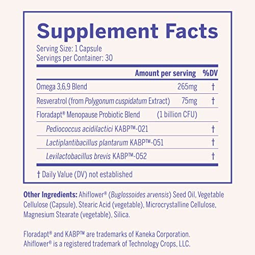 Nouri Menopause Health Probiotic, Menopause Relief for Women - Resveratrol Capsules NouriUS supplements