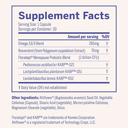 Nouri Menopause Health Probiotic, Menopause Relief for Women - Resveratrol Capsules NouriUS supplements