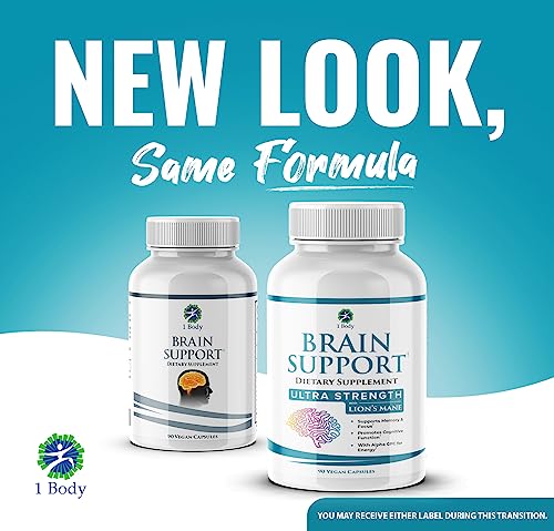 1 Body Brain Support: Twin Pack - 90 Capsules Each - Alpha GPC 1 BodyUS supplements
