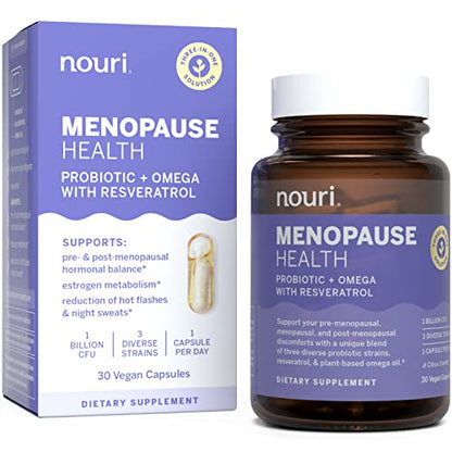 Nouri Menopause Health Probiotic, Menopause Relief for Women - Resveratrol Capsules NouriUS supplements