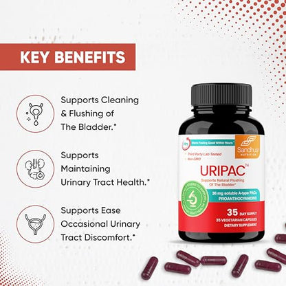 Sandhu's Uripac 35 Vegetarian Capsules with 9X High Strength 240mg Cranberry Sandhu'sUS supplements