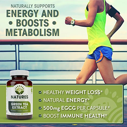 Green Tea Extract 98% Standardized with EGCG | Healthy Weight Support, Metabolism Natures WellnessUS supplements