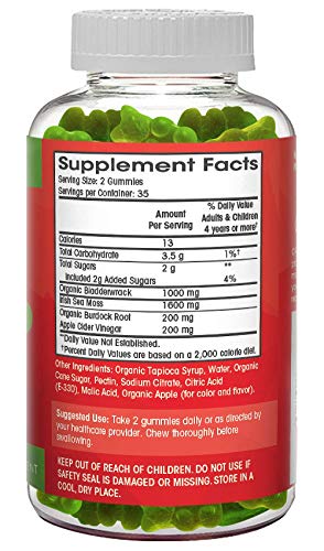 Sea Moss Gummies with Apple Cider Vinegar, Bladderwrack, and Burdock Root Organic Flamingo SupplementsAu supplements