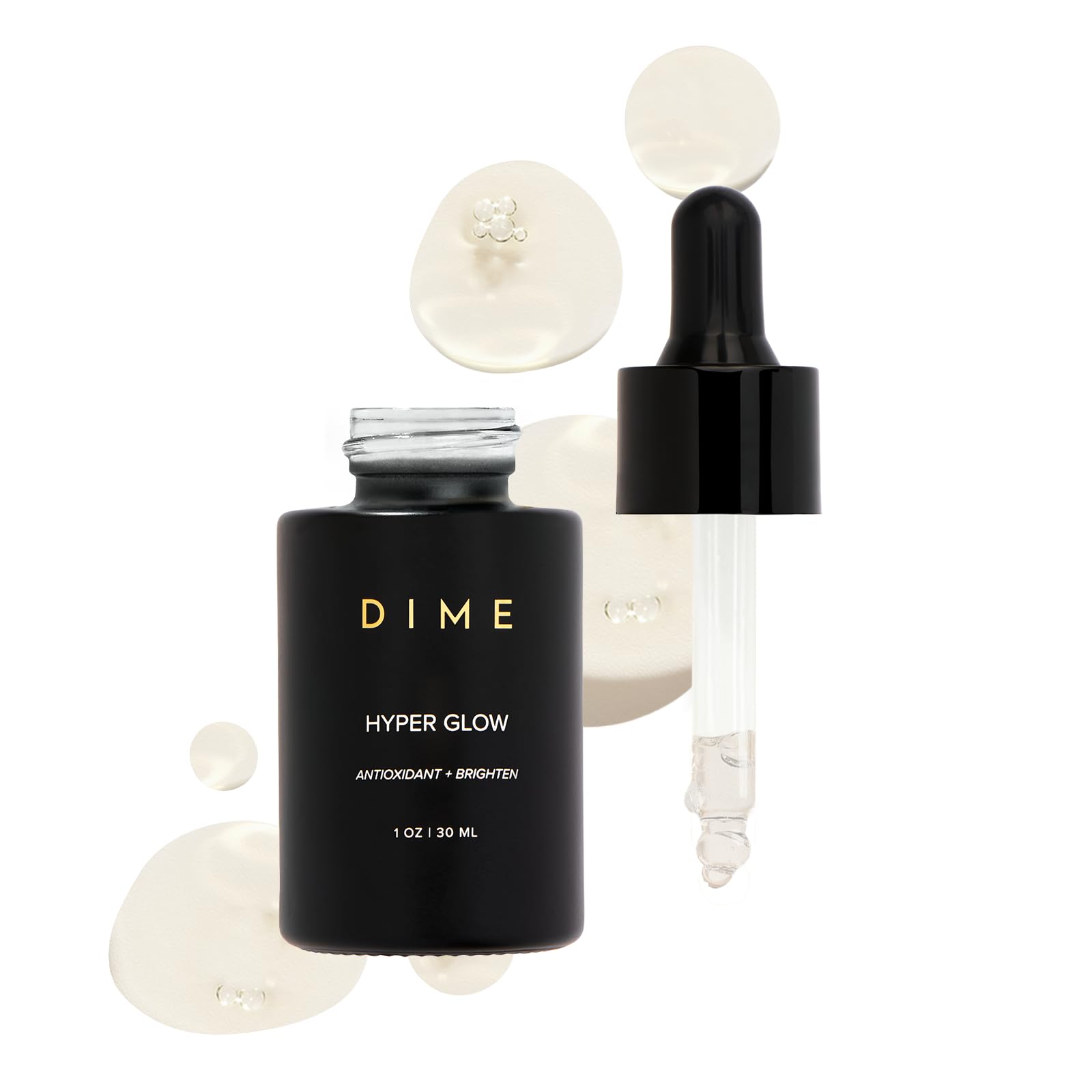 DIME Beauty Hyper Glow Treatment Vitamin C Serum Dark Spot Remover for Face Brightening Hydrating Antioxidant Vitamin C Serum for Face with Ferulic Acid Resveratrol Hyaluronic Acid Aloe 1 oz / 30 ml DIMEAu supplements