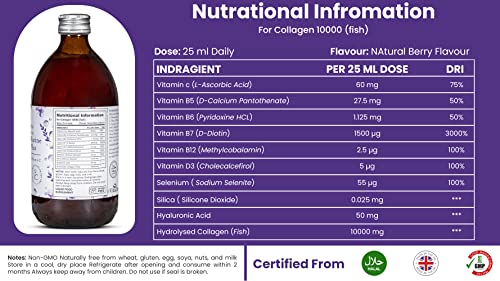 Diamond Elixir Marine Liquid Collagen Type 1 & 3 Hydrolysed Collagen Peptides 10000mg VitaZamAu supplements