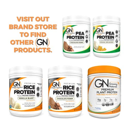 Growing Naturals | Vanilla Rice Powder 15g Plant Protein | 2.8G BCAA, Low-Carb Growing NaturalsUS supplements