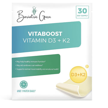 Bariatric Guru VitaBoost Supplement Patch — Vitamin D3, K2, Magnesium & Calcium Citrate Transdermal Topical Patch for Bone, Muscle & Immune Support — 30 Patches Bariatric GuruAu supplements